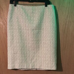 Talbots Cream Textured Pencil Skirt